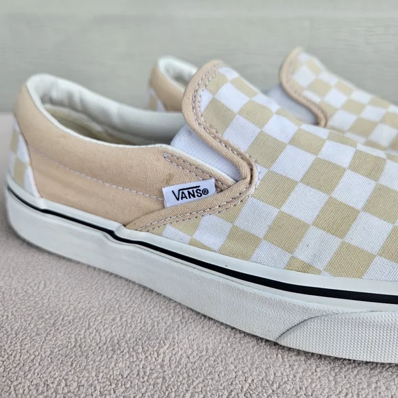Vans Classic Slip-On Checkerboard Peach Sneaker Women SZ 8 Canvas Casual - Picture 12 of 12